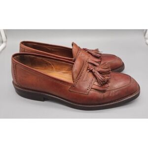 Vintage Men's Cole Haan Brown Leather Tassle Loafers Size 9.5 M Made In Italy